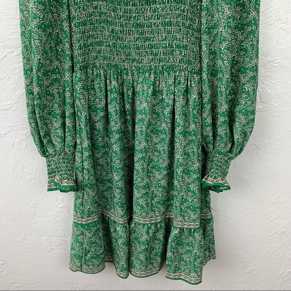 NWT Max Studio Floral Long Sleeve Smocked Dress XS - Picture 6 of 10